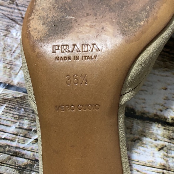 Prada Suede Kitten Heeled Mules - Picture 10 of 12